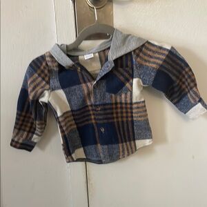 Plaid Kids Shirt with Hood